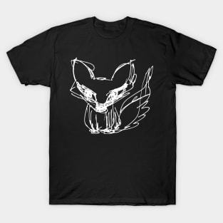 Fox Sketch (white ink) T-Shirt